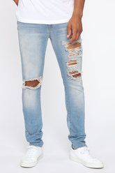Bronx Slim Jeans - Lavage moyen - Fashion Nova