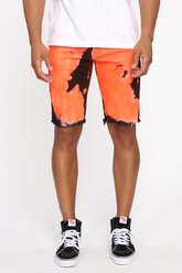 Rodney Neon Cut Off Short - Orange / combo - Fashion Nova