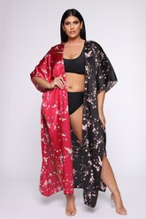 Kimono Freedom Of Love - Noir / Rouge - Fashion Nova