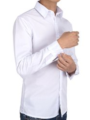 Chemise de ville blanche pour hommes et chemises de soirée pour hommes LELINTA à manches longues sans rides, couleur noire / bleue, jusqu&#39;à la taille 5XL - LELINTA