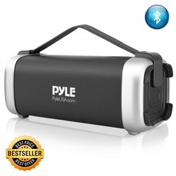 Haut-parleur Bluetooth portable Pyle Wireless - Alimentation 200 W - Système stéréo robuste avec boîte de son compacte compacte - Batterie rechargeable, prise d&#39;entrée auxiliaire 3,5 mm, radio FM, lecteur MP3, micro SD et USB - PBMSQG12 - Pyle