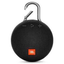 JBLB Clip 3 Haut-parleur Bluetooth sans fil étanche IPX7 portable avec mousqueton intégré, haut-parleur et microphone à atténuation de bruit, noir (nouvelle boîte ouverte) - J8L