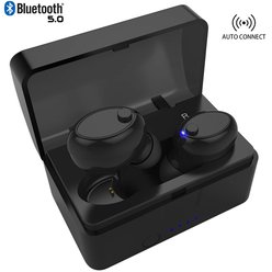 Mini écouteurs sans fil Bluetooth avec écouteurs - Casque d&#39;écoute anti-transpiration avec microphone intégré et étui de charge pour iPhone, smartphones et tablettes - Cshidworld
