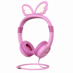 Écouteurs Mpow Kids avec protection auditive limitée au volume de 85 dB, fonction de partage de musique avec SharePort, casques filaires filaires, compatibles avec iPad, smartphones, ordinateurs portables, cadeaux pour enfants, tout-petits (rose) - Mpow