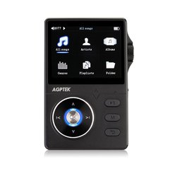 Lecteur MP3 sans perte AGPTEK H01 HIFI, lecteur de musique haute résolution, écran HD 2,4 pouces, prend en charge jusqu&#39;à 64 Go, Noir - AGPtek