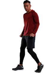 Tee-shirt à manches longues Athletic Performance Dry Fit pour Homme, léger et léger sweat à capuche, rouge - LELINTA