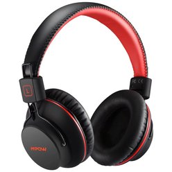 Casque Bluetooth Mpow H1, casque sans fil Bluetooth avec amortisseur d&#39;oreille, écouteurs pliables avec microphone intégré et mode câblé pour PC / téléphones portables / téléviseur (noir et rouge) - Mpow