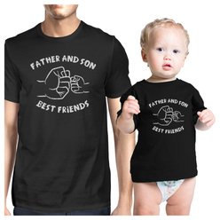 Père et fils meilleurs amis chemises noires assorties cadeau du jour de père - 365 Printing