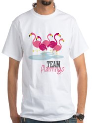 CafePress - T-shirt Team Flamingo White - T-shirts classiques pour hommes - CafePress