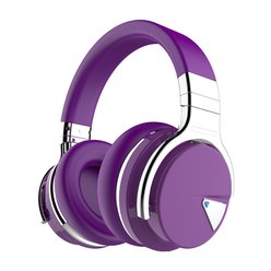 COWIN E7 [Mise à niveau] Écouteurs à annulation active du bruit Écouteurs Bluetooth sans fil avec micro - écouteurs Deep Bass sur oreille 30H Playtime - Pourpre - COWIN
