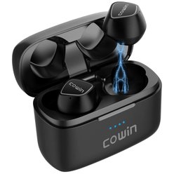 COWIN KY02 True Wireless Earbuds Casque d&#39;écoute sans fil Bluetooth avec microphone Écouteurs Bluetooth Appels stéréo Appels extrêmement graves au toucher Toucher une pause 35H pour une séance d&#39;entraînement (avec étui de charge inclus) - Noir - COWIN