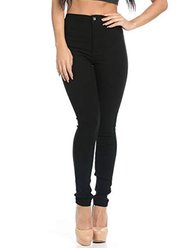 Jeans de yoga noir sans coutures pour femmes, super doux, denim extensible et bout droit - SAYFUT