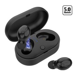 Écouteurs Bluetooth Écouteurs sans fil Bluetooth 5.0 Couplage automatique du casque Écouteurs sans fil IPX7 Étanche 36H Playtime HD Stéréo Son haute fidélité avec étui de chargement portable - Cshidworld
