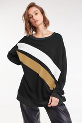 Sweat route à double rayures | Clean Black - Wildfox